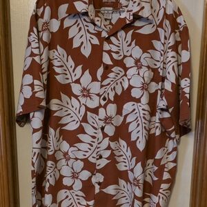 Men's Red Floral Casual Button Down Shirt